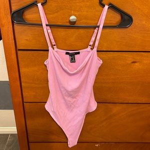 Pink ribbed bodysuit